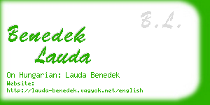 benedek lauda business card